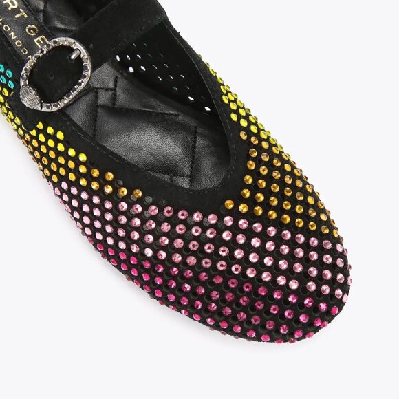 Kurt Geiger London $145 Mayfair Ballet Flat Black Combination Sz 8.5 NIB! - Picture 4 of 5